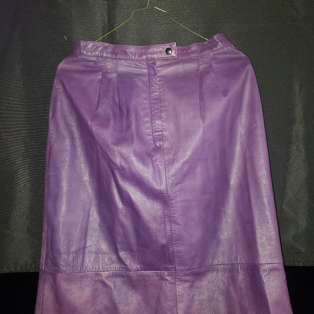 Women's Purple Genuine Leather Skirt 💜 by Mario Valente